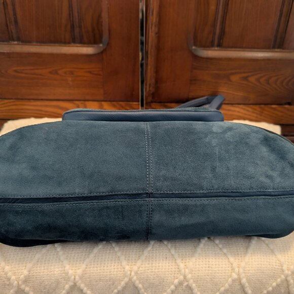 Coach EUC+ Teal Green Suede Shoulder Bag - Picture 8 of 16